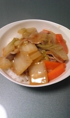 白菜と豚肉の中華丼