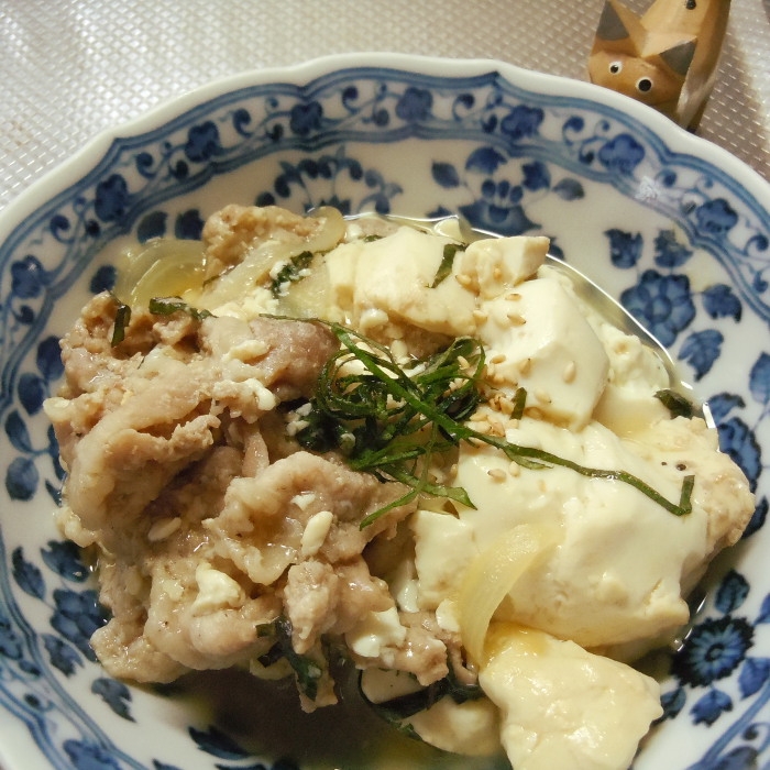 絹ごし豆腐で簡単肉豆腐