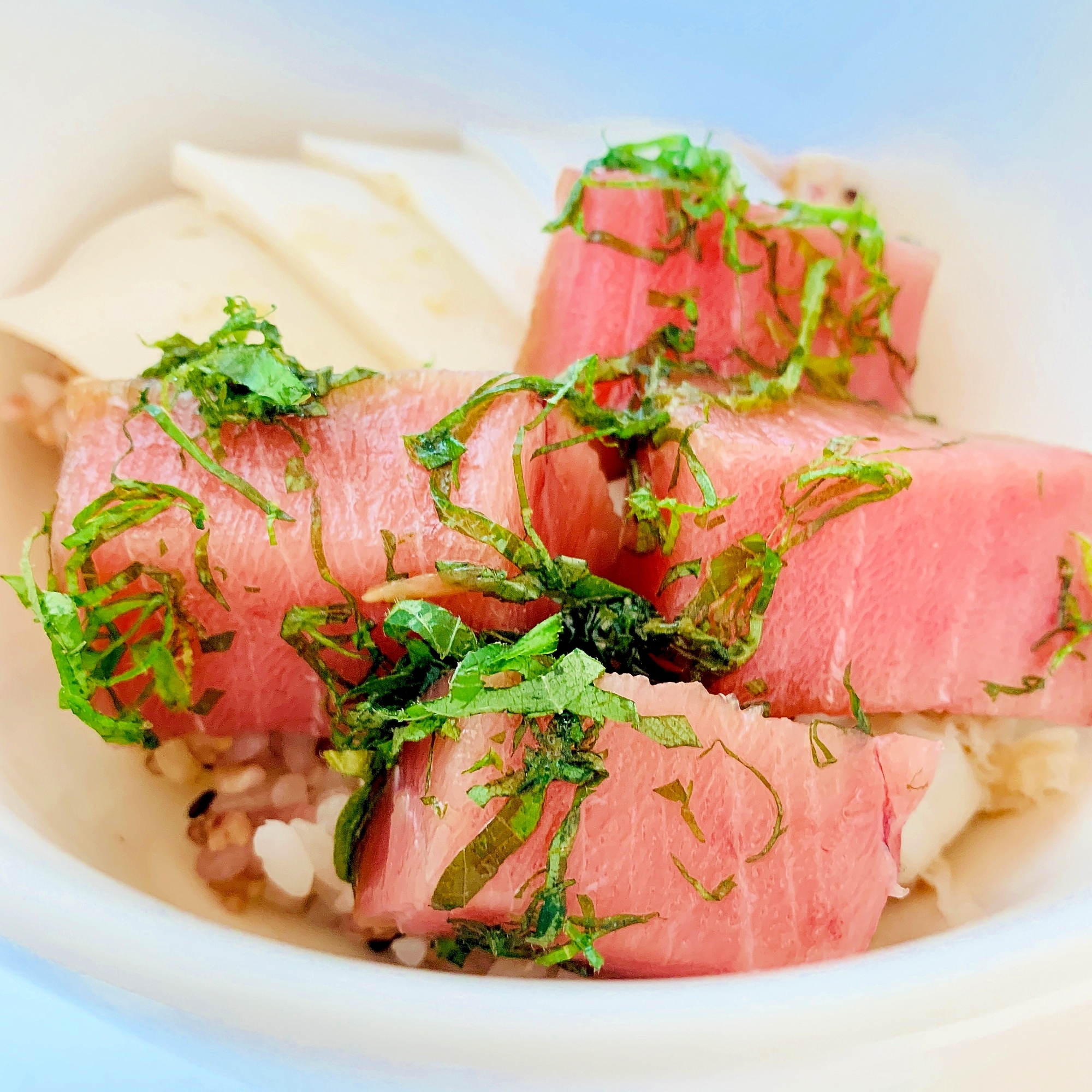 バレンタイン 魚好きのあなたへ マグロ中トロ漬け丼 レシピ 作り方 By おるがん 楽天レシピ