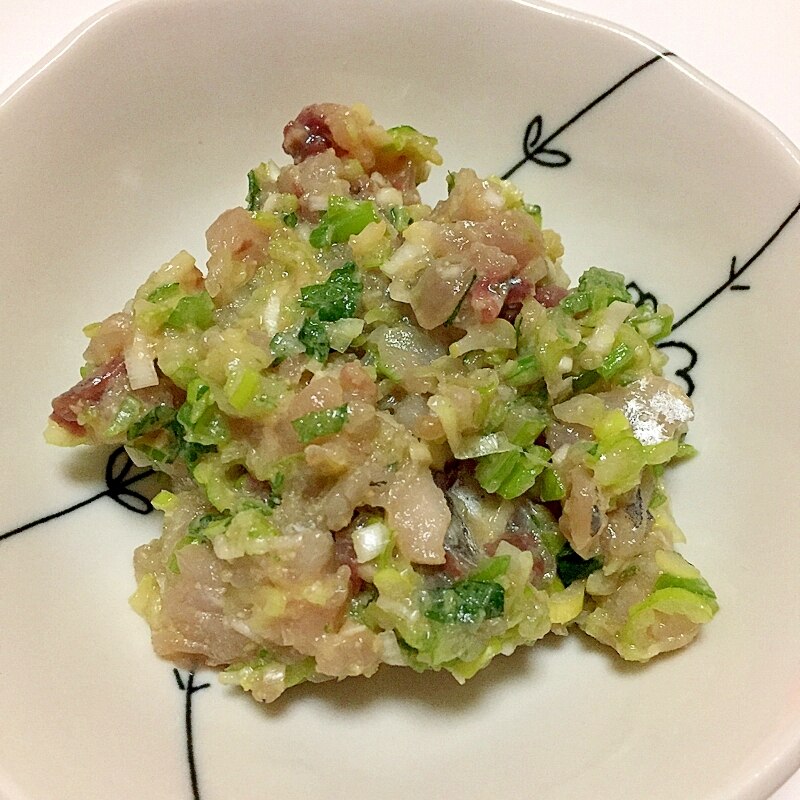 鯵のなめろう 大葉とネギ レシピ 作り方 By まかろん 楽天レシピ