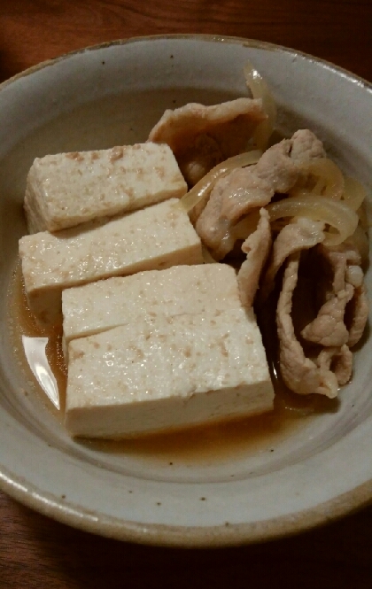 しらたきなしになってしまいましたが、、お豆腐水切り不要なので簡単で美味しかったです！
ご馳走様でした☆