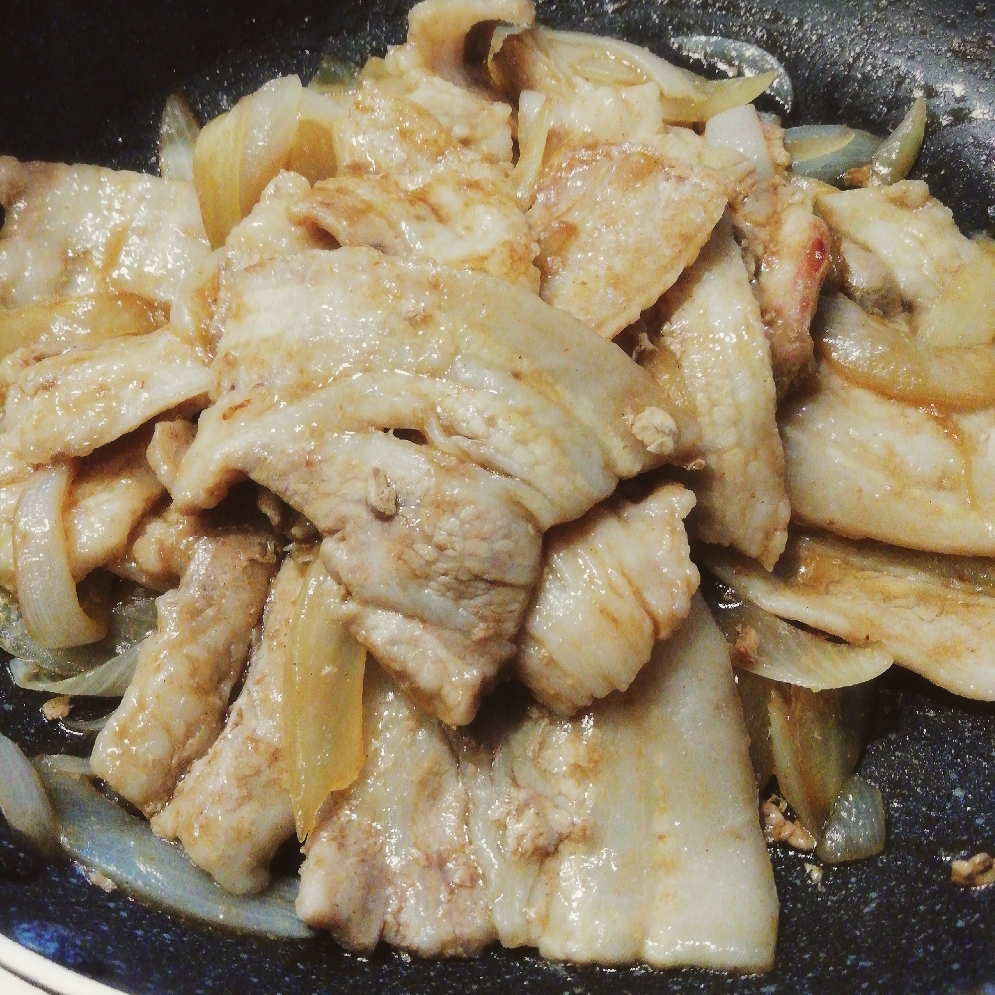 男飯★豚バラ肉と玉葱の甘辛照り焼き丼