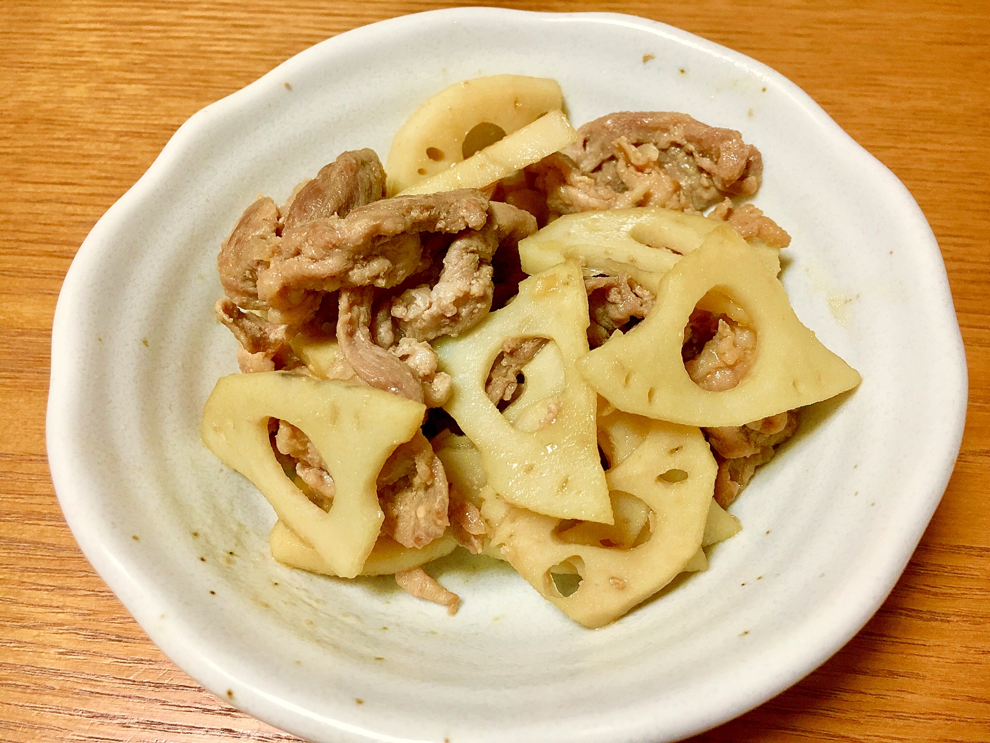 れんこんと豚肉の煮物