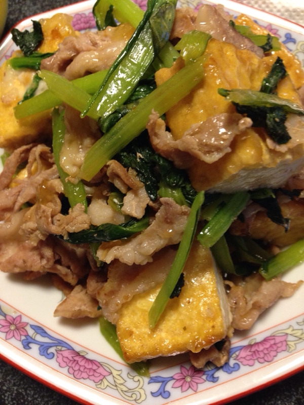 超簡単 豚肉と厚揚げと小松菜の中華炒め レシピ 作り方 By 苺花124 楽天レシピ 超簡単 豚肉と厚揚げと小松菜の中華炒め レシピ 作り方 By 苺花124 楽天レシピ