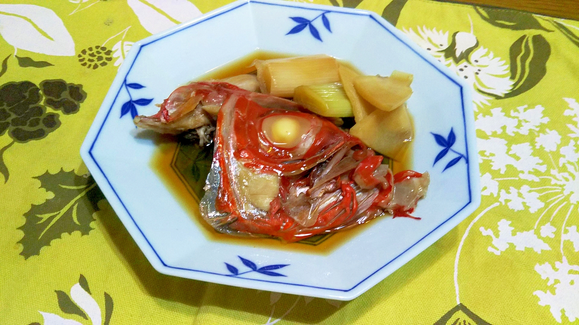 金目鯛・新生姜・葱の煮物