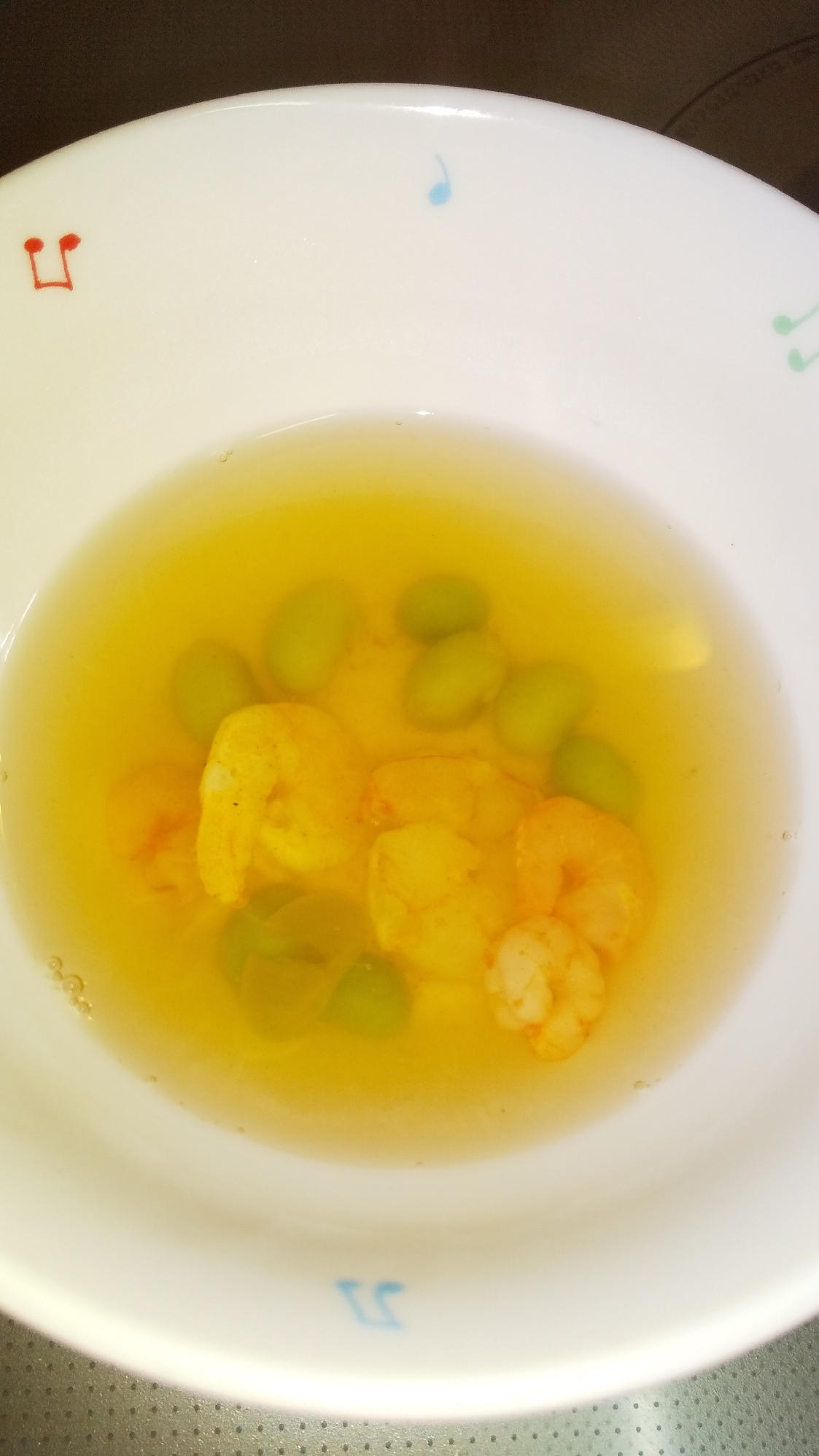 5分でできるエビと枝豆の中華スープ