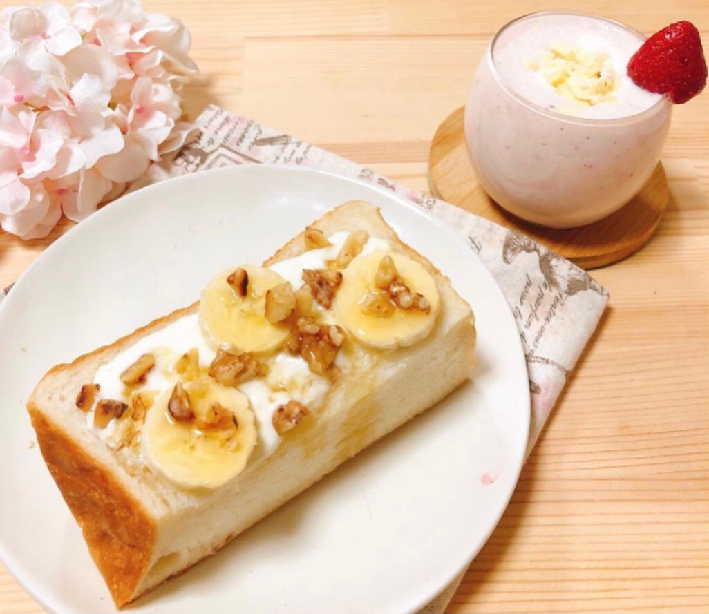 食パンで作る♡バナナショートケーキ風¸¸¸.☆