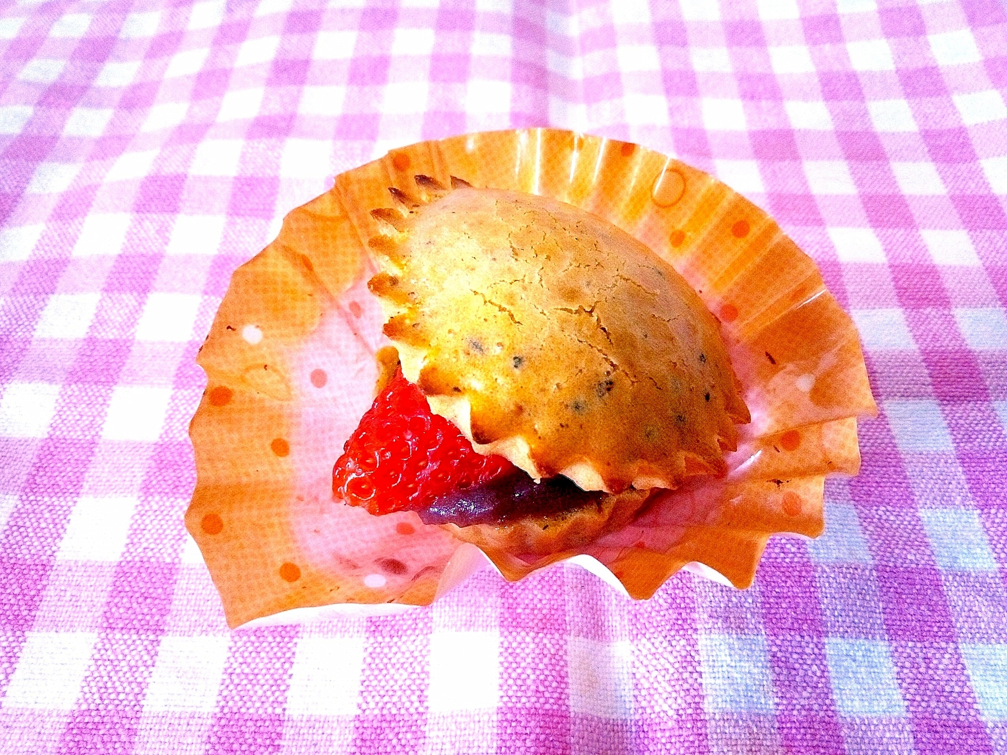 いちご＆あんこサンド♪カップケーキ