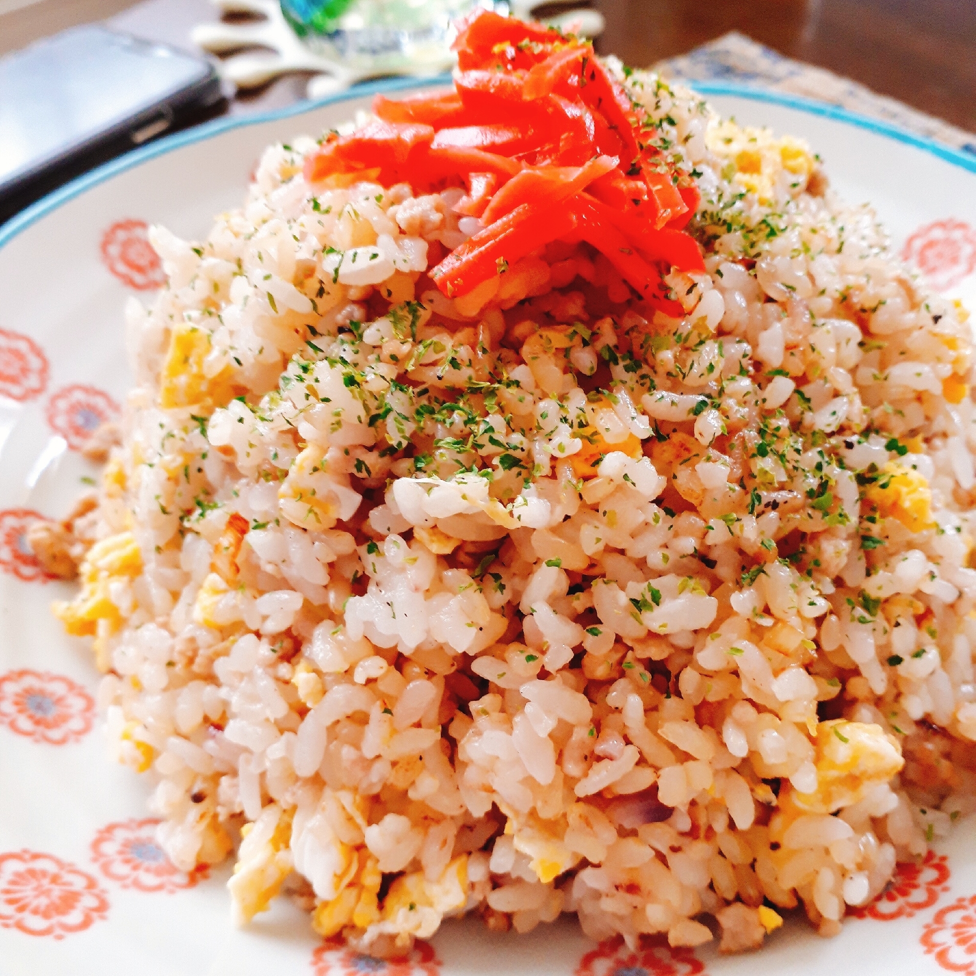 生姜香る♪ひき肉とねぎのチャーハン