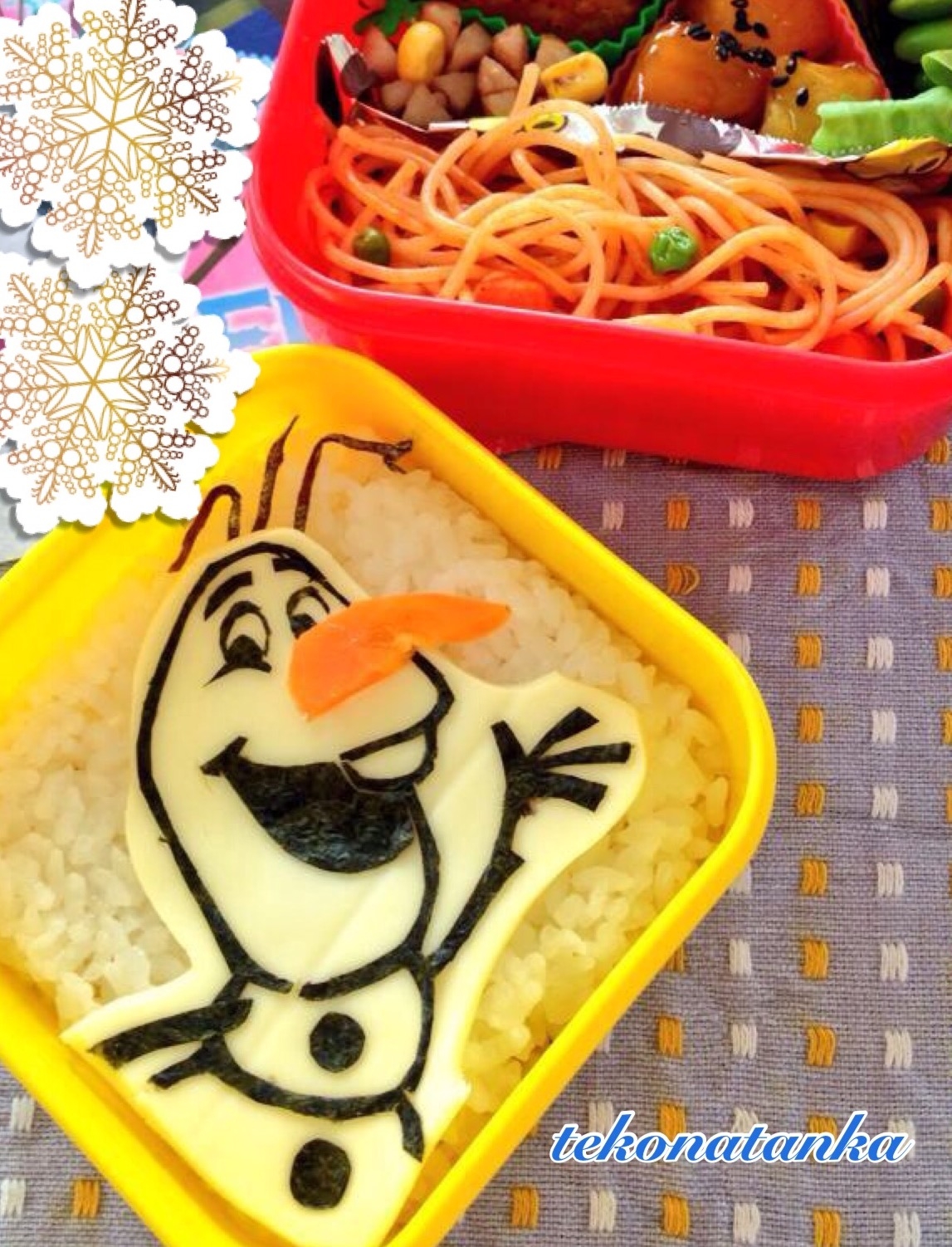 スライスチーズで☆アナ雪のオラフのキャラ弁