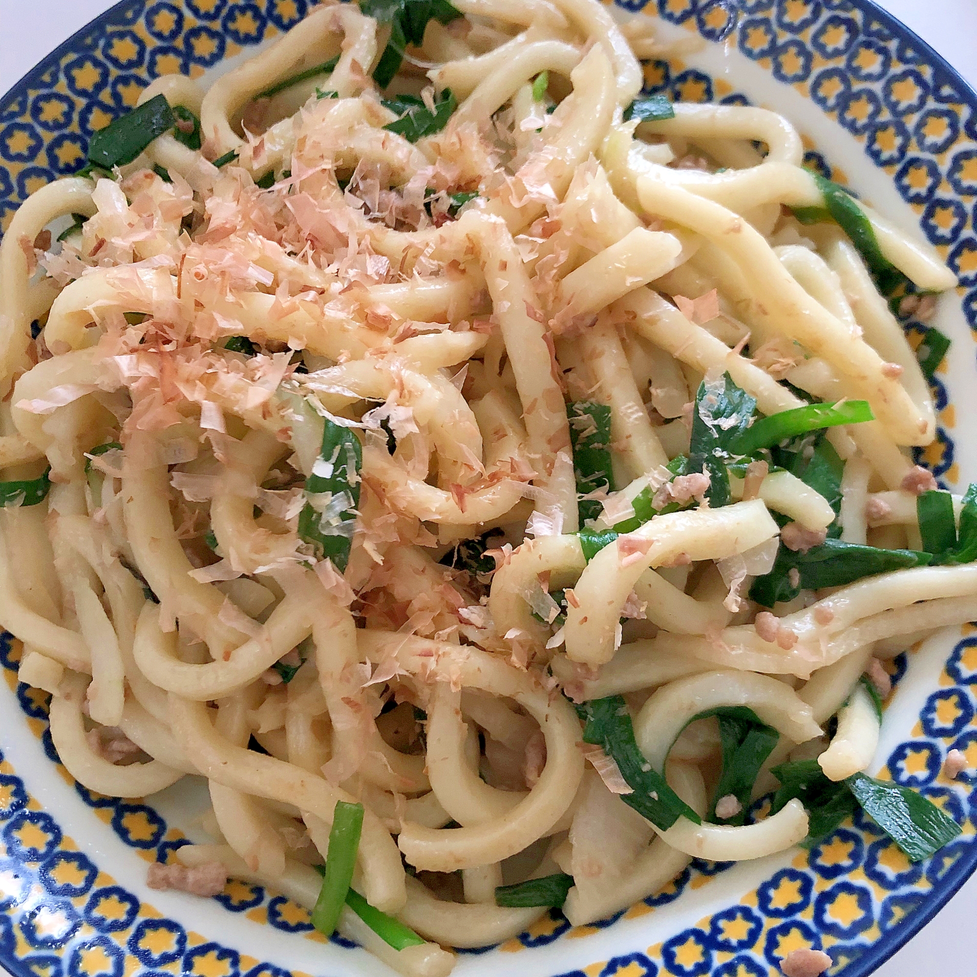 ニラとひき肉の焼うどん☆