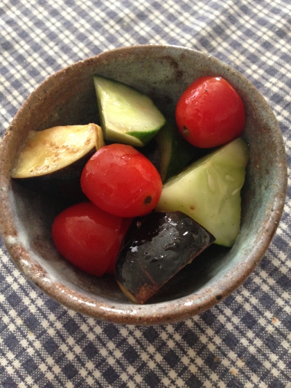 はぁぽじさん、おはよーです＾＾
実家からもらったお野菜達でキッチンばさみをきれいに洗って（笑）作りました（大葉抜き）簡単で美味しくいただきました。ご馳走さま☆