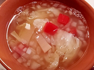 白菜とメンマの中華風スープ