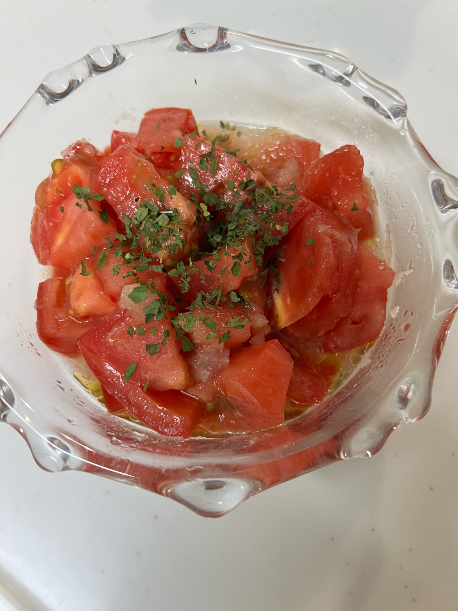 新玉ねぎドレッシングのトマトサラダ