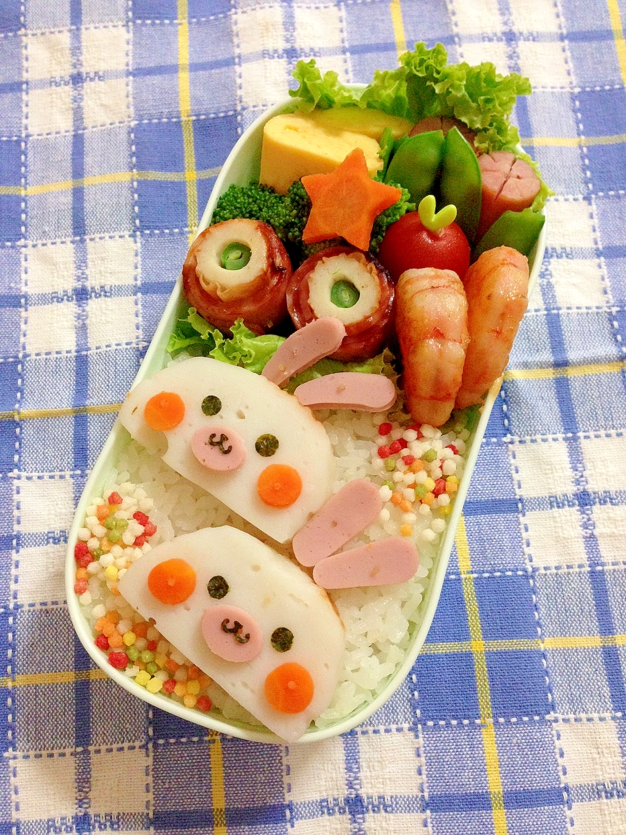 簡単キャラ弁 カマボコｄｅうさぎちゃんのお弁当 レシピ 作り方 By Cherry05 楽天レシピ