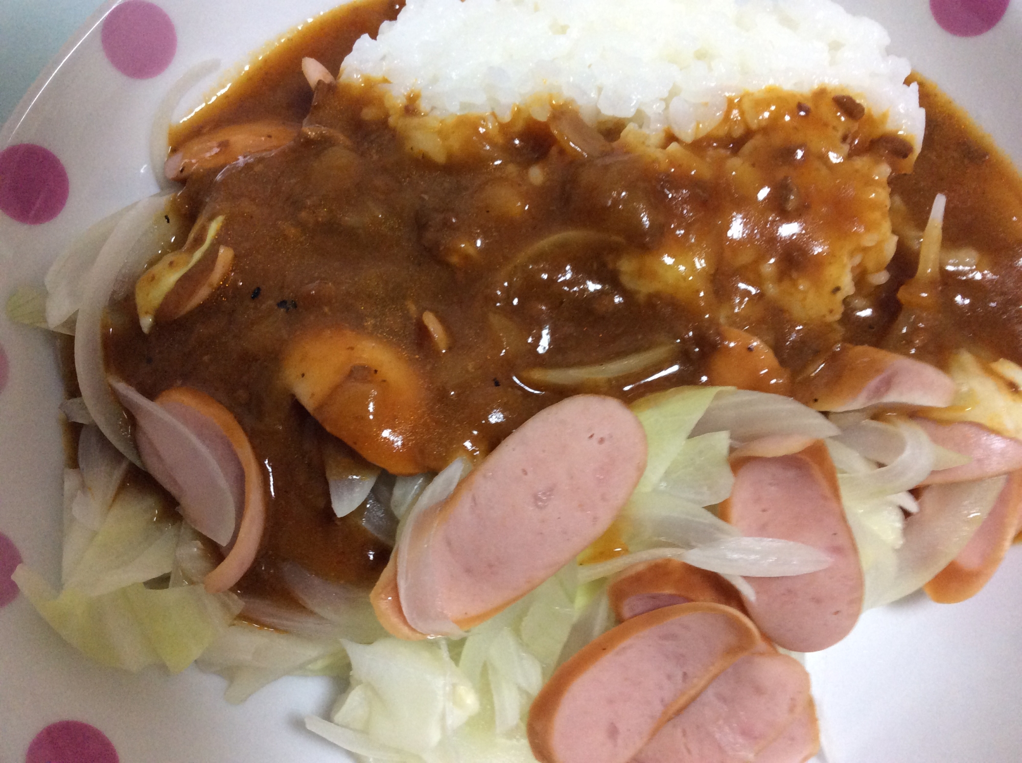 ご飯と野菜のパスタソース掛け