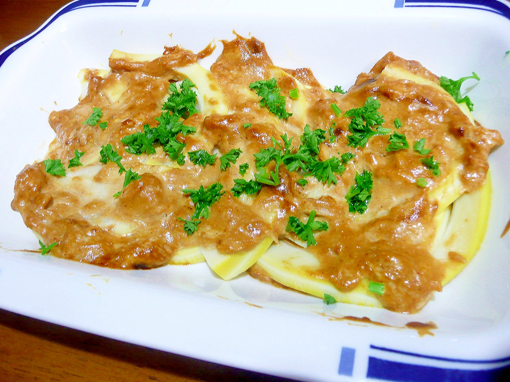 竹の子のシーチキン味噌マヨオーブン焼き