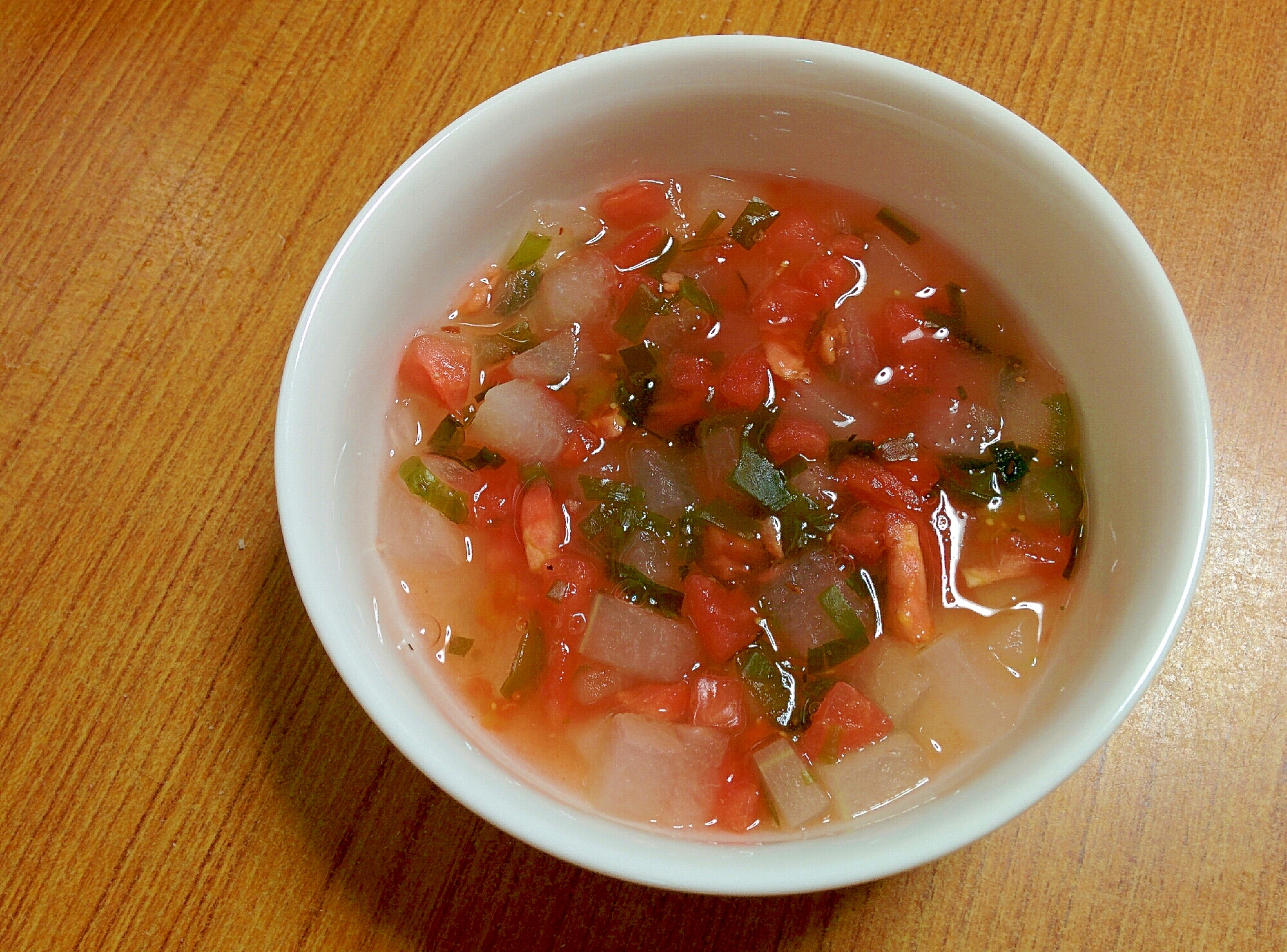 【離乳食】トマトとワカメの冬瓜スープ