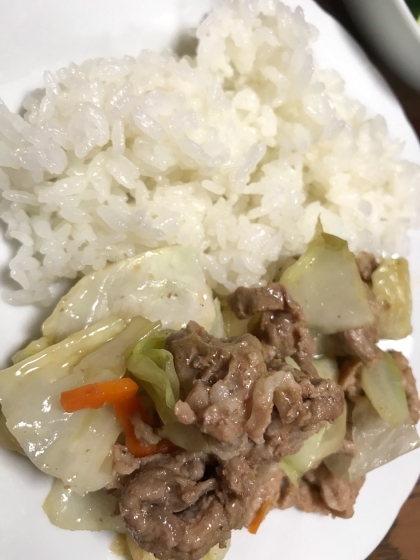 春キャベツと豚小間切れ肉炒め