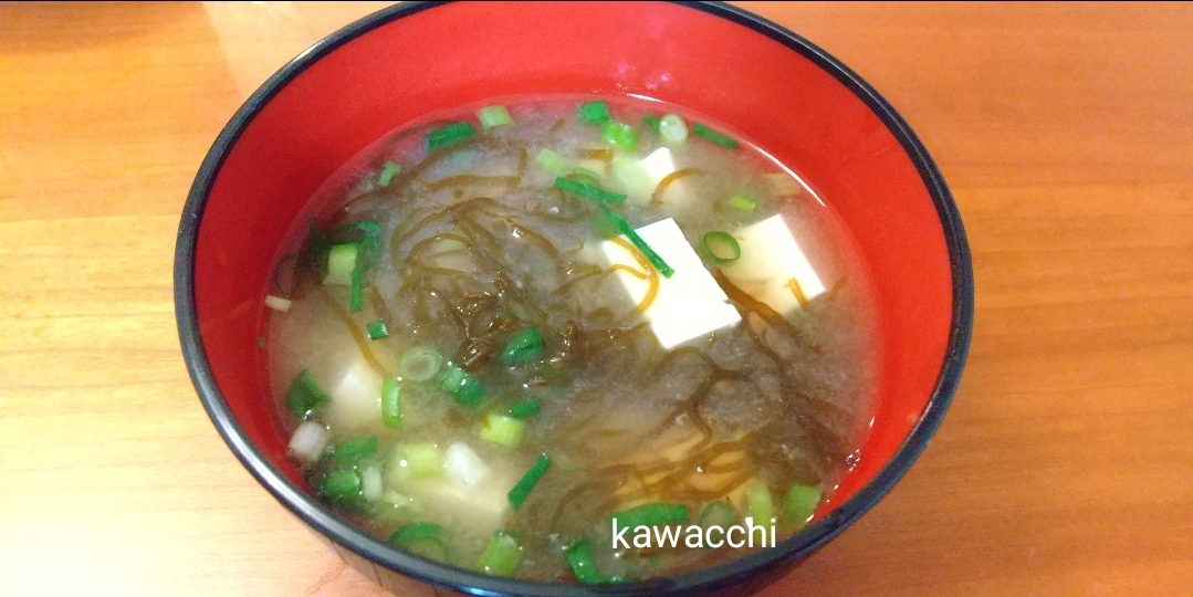 もずくと豆腐のお味噌汁♡