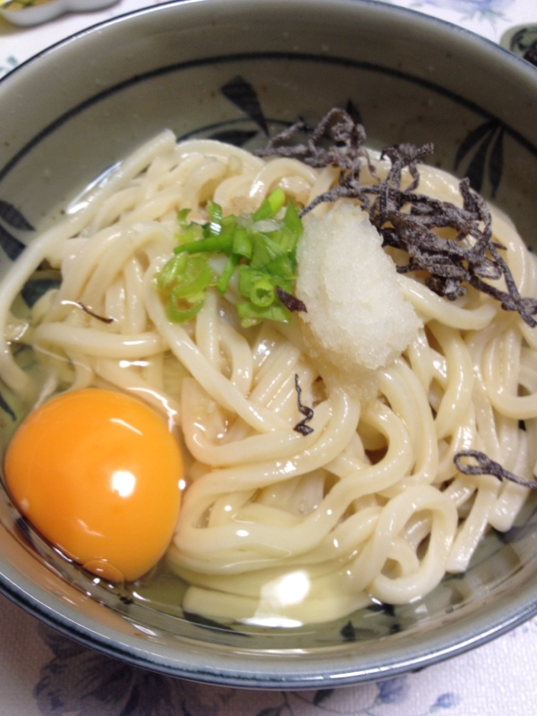 おろし釜玉塩昆布うどん