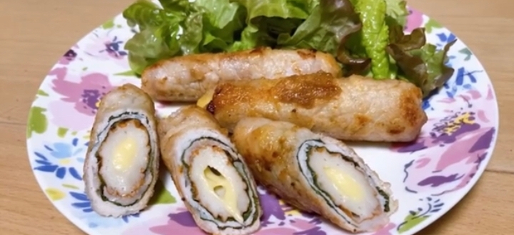 ちくわとチーズの肉巻き