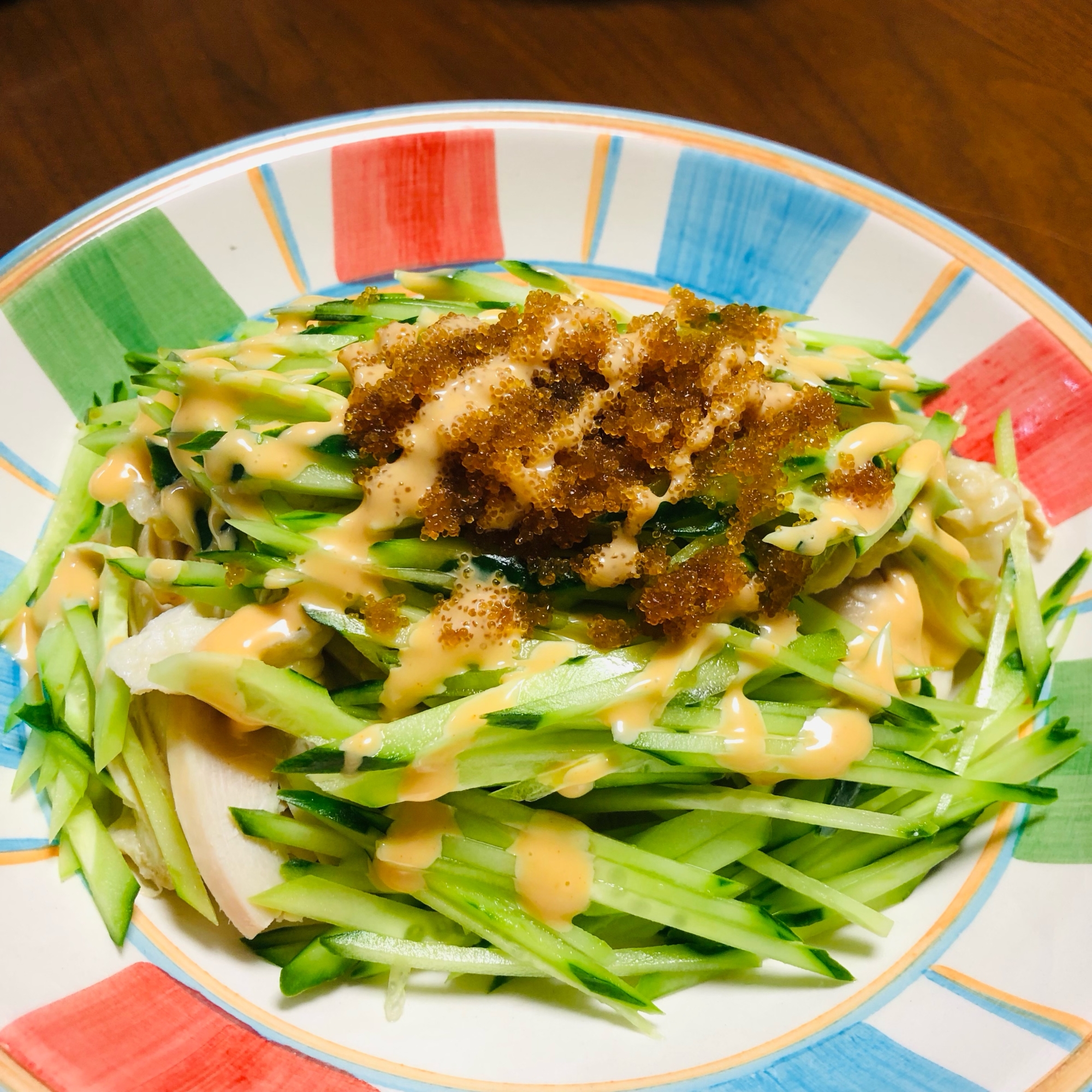 鶏胸肉と「きゅうり」のオーロラソース