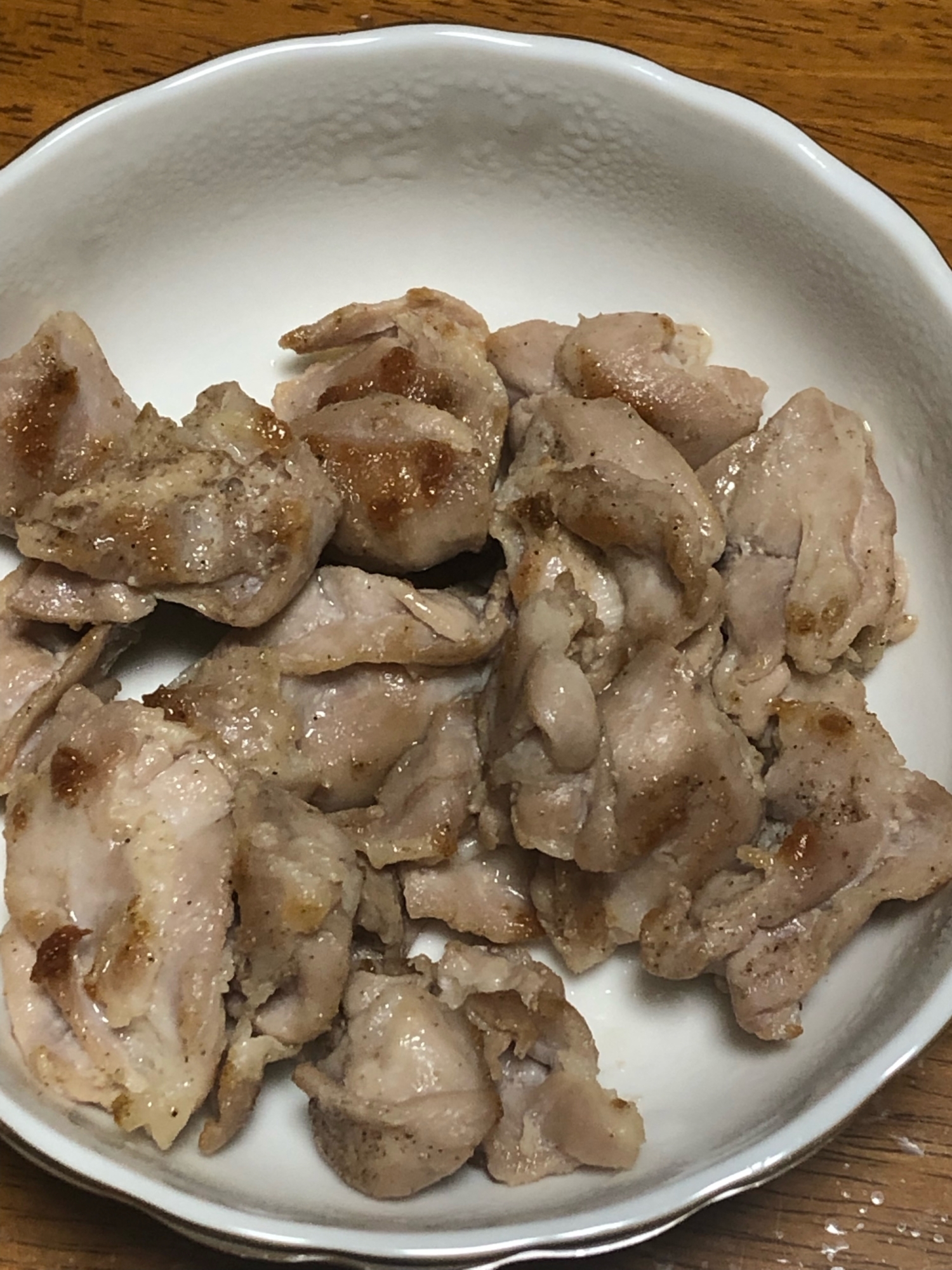 簡単鳥のハラミの炒め物