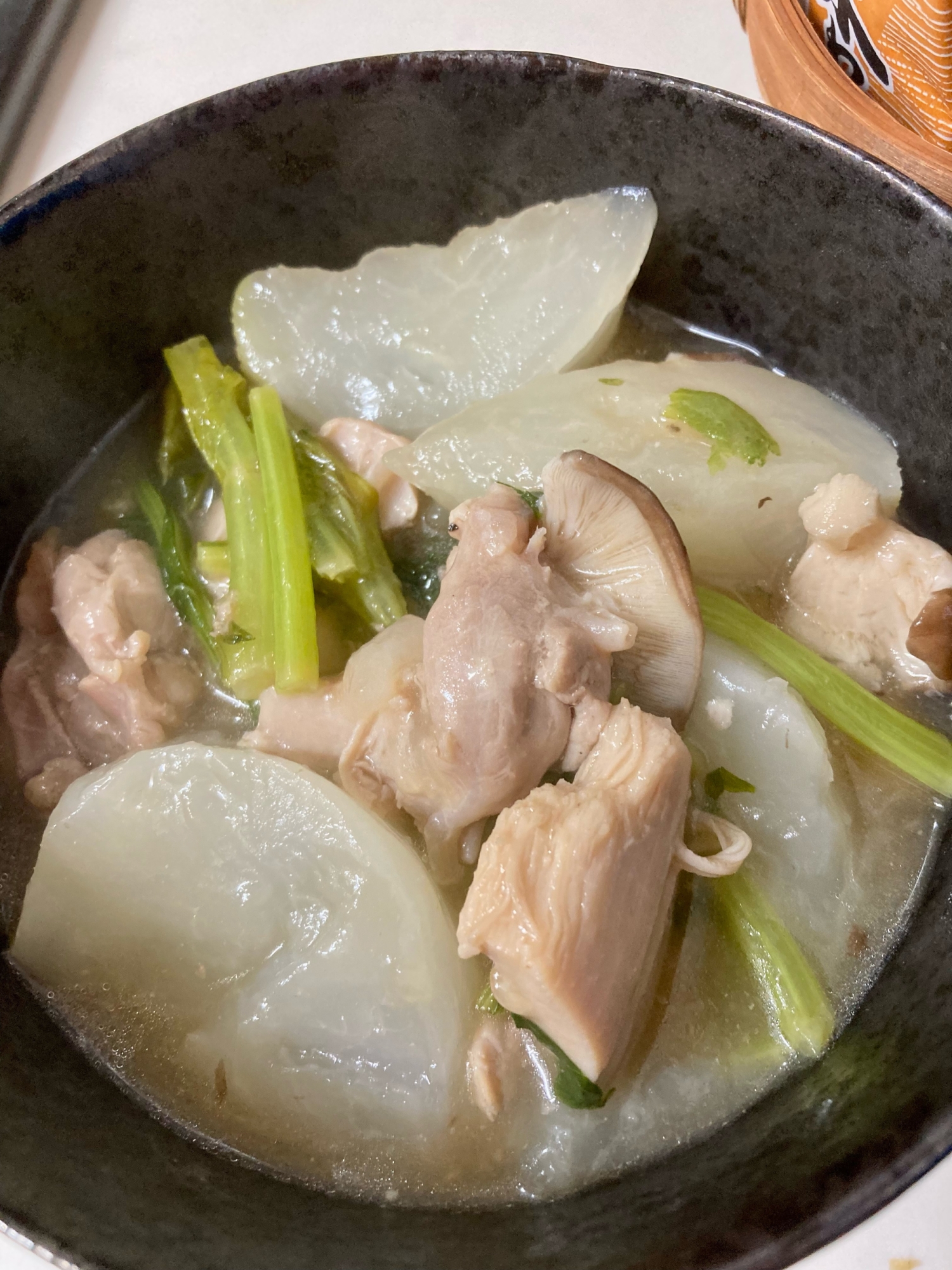 カブと鶏肉の中華風あんかけ煮