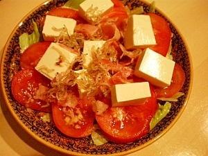 トマトと豆腐のじゃこサラダ