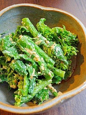 大人の味 菜の花のわさびマヨ胡麻和え レシピ 作り方 By もがみか 楽天レシピ