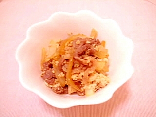 ラム肉と豆腐の生姜焼き