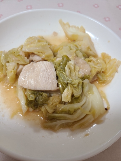 鶏むね肉と春キャベツのポン酢炒め