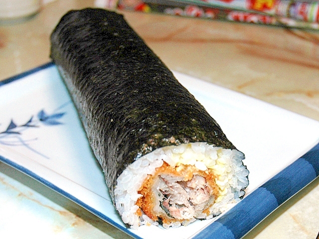 鰯の梅しそフライとタルタルで!フライの恵方巻き♪