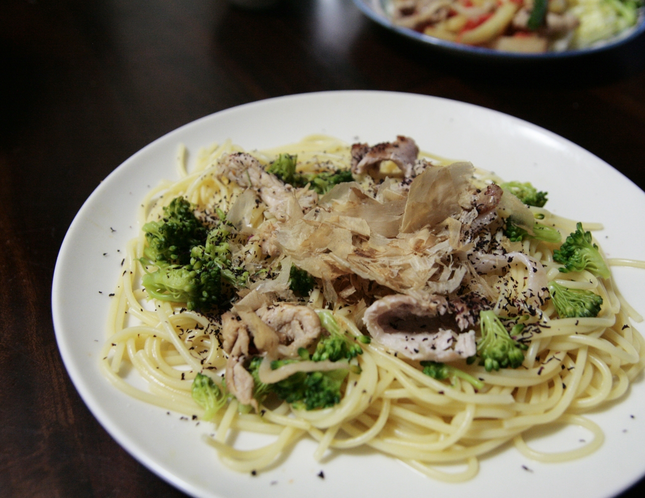 ゆかりで簡単！さっぱり豚肉のパスタ