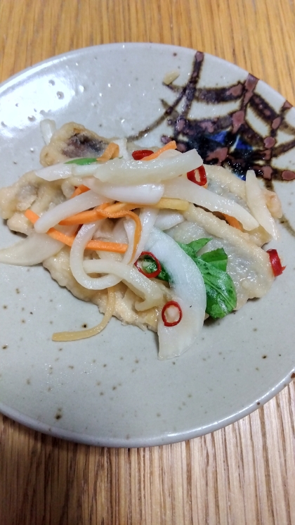 うちのおかず　鯵の南蛮漬け