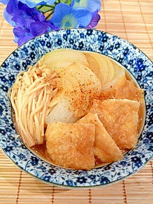 ルクエで6分！玉ねぎとえのき茸の☆きつね煮