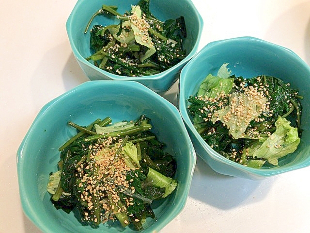 つるつる中国野菜で☆空芯菜と海藻のサラダ