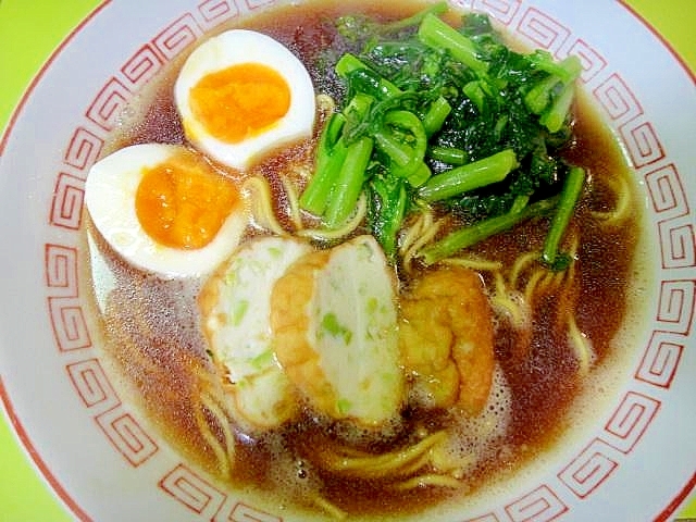 魚河岸あげと菜花の醬油ラーメン