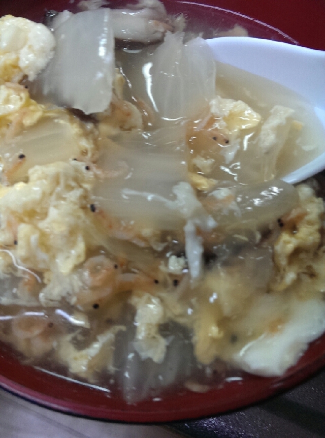 しいたけと卵の中華スープ