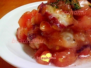 前菜に☆たことフレッシュトマトのソース
