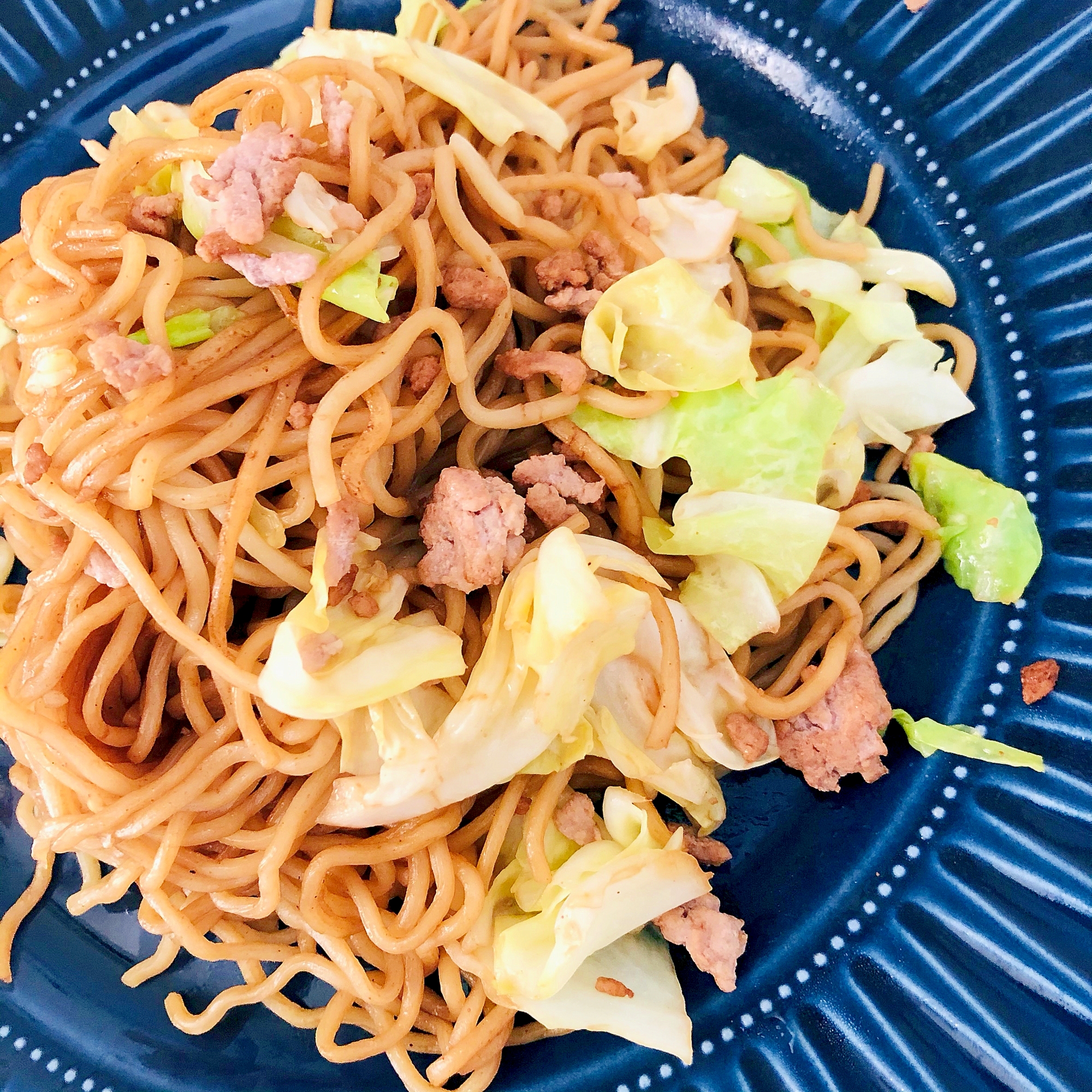 ひき肉とキャベツの焼きそば