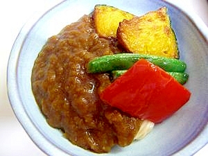 残ったカレーで夏野菜の和風カレーそうめん