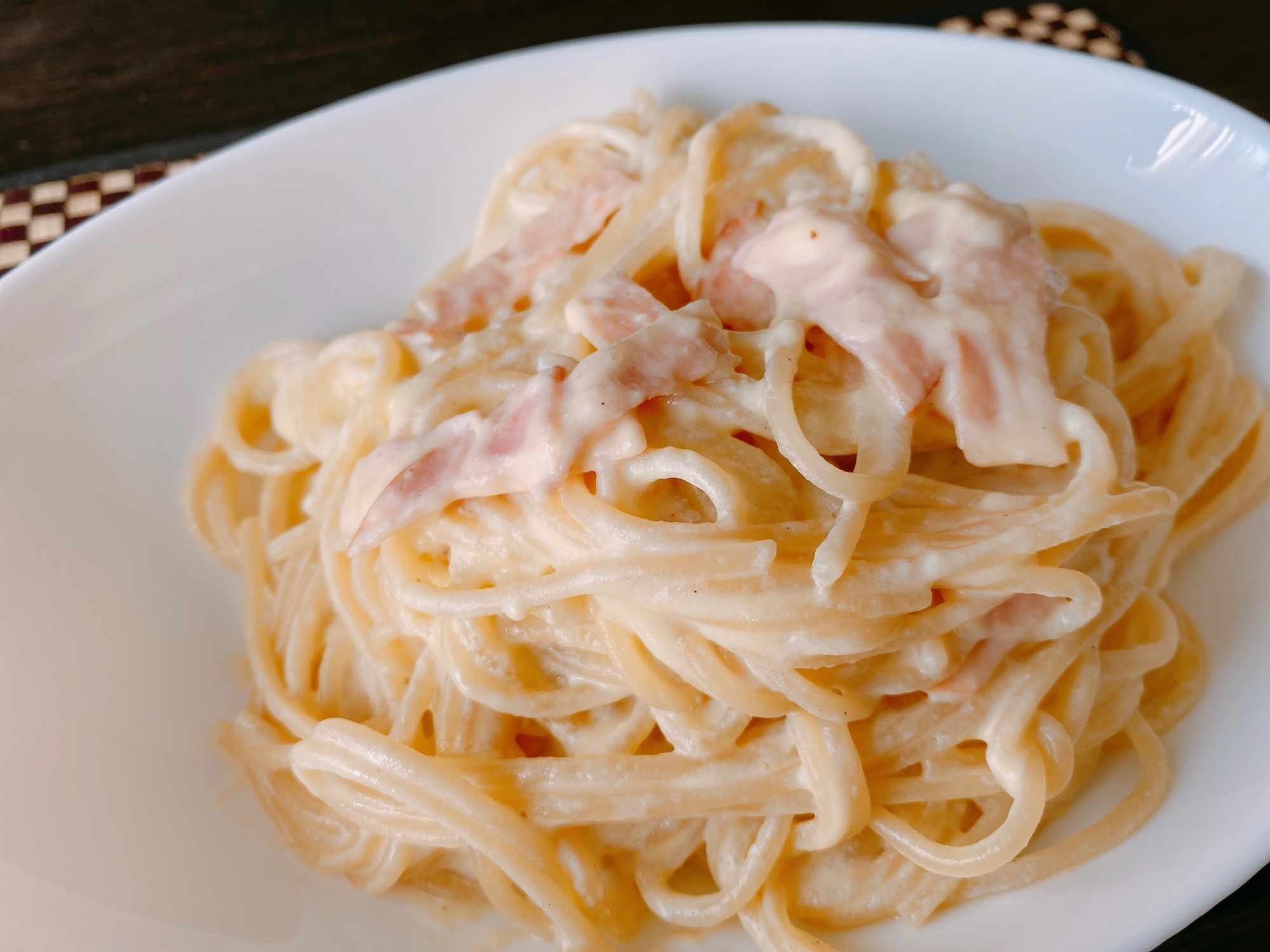 牛乳 卵の簡単カルボナーラ レシピ 作り方 By きっちんmiwa 楽天レシピ