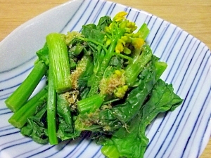 ルクエで簡単♪菜の花のおひたし