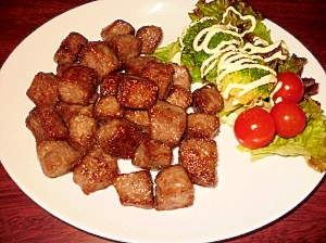 カリッとから揚げ粉でサイコロステーキ レシピ 作り方 By おもたんたん 楽天レシピ カリッとから揚げ粉でサイコロステーキ レシピ 作り方 By おもたんたん 楽天レシピ