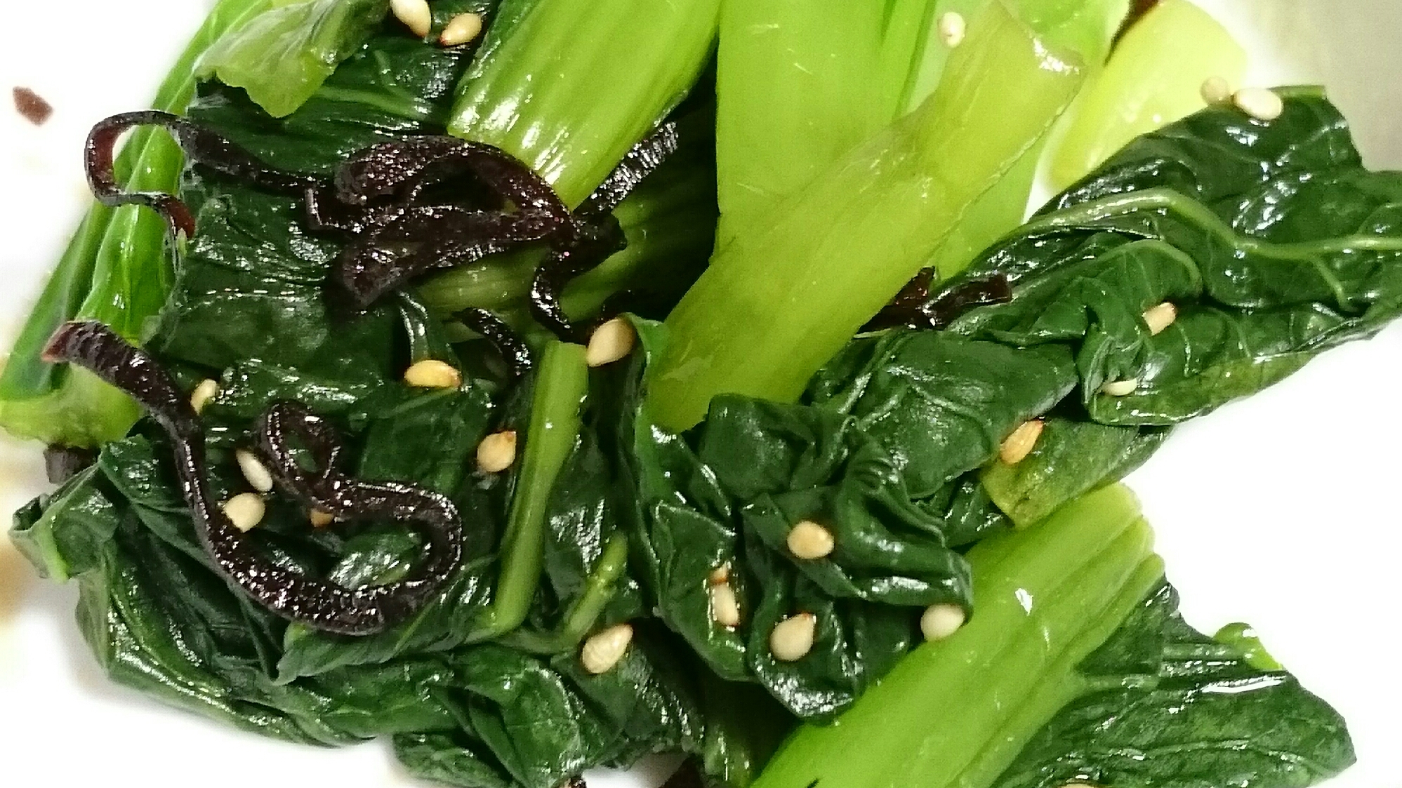 小松菜と塩昆布の和え物