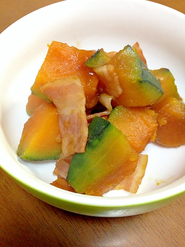 かぼちゃとベーコンの煮物