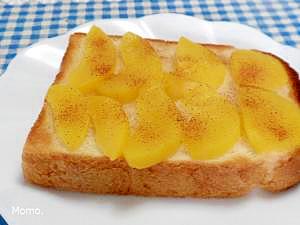 黄桃のシナモンシュガートースト
