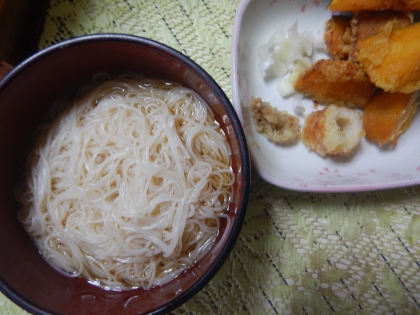 天ぷら粉だけで簡単に作れます！野菜天ぷら＆そうめん